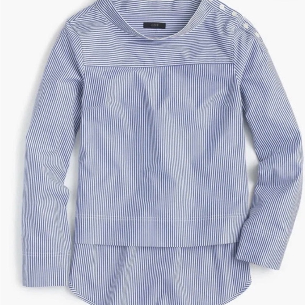 NWT JCrew Funnelneck striped shirt - size 14